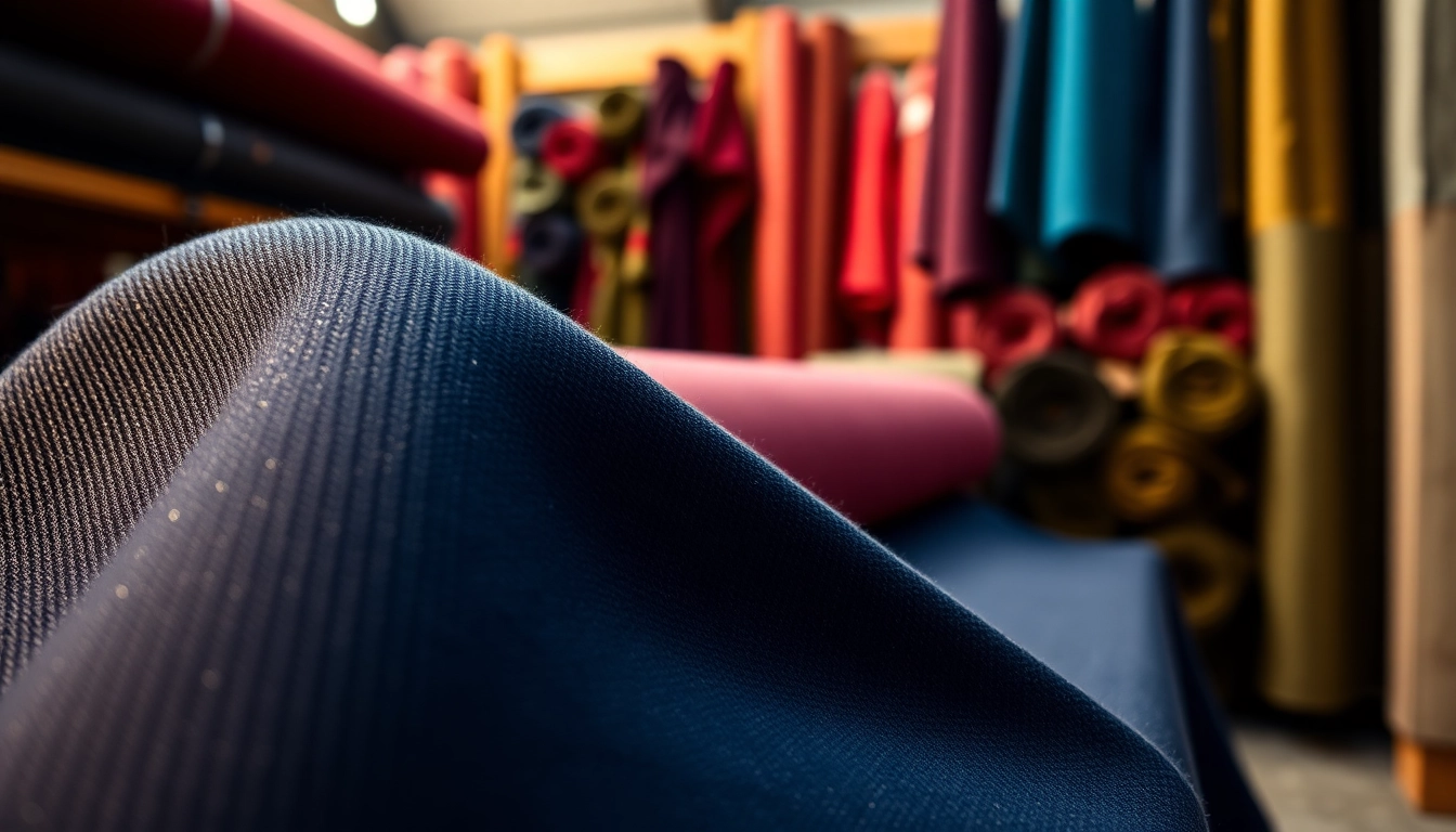 Punta di Roma fabric showcased in a vibrant textile workshop, emphasizing its elegance.