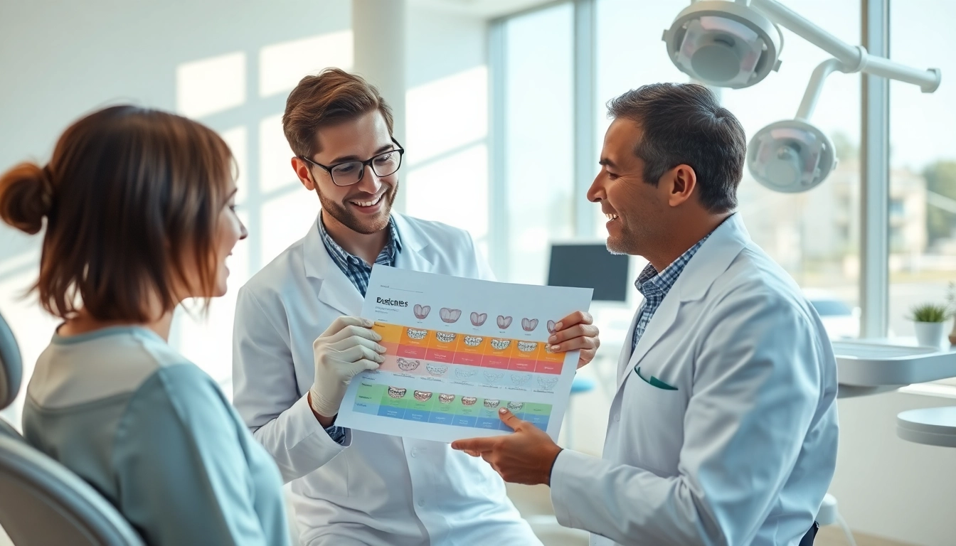Discover details about braces cost Myrtle Beach with an orthodontist consulting a patient in a modern setting.